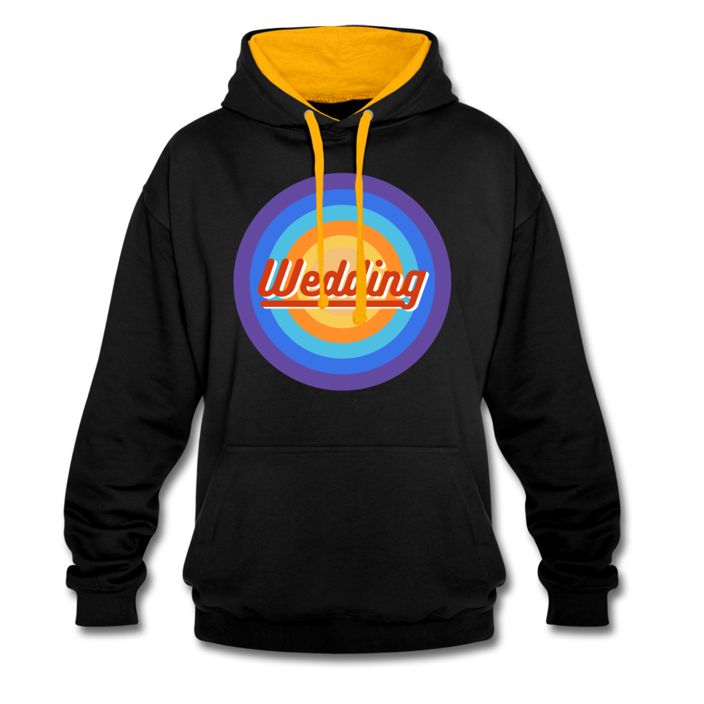Wedding Retro - Kontrast Hoodie - Schwarz/Gold