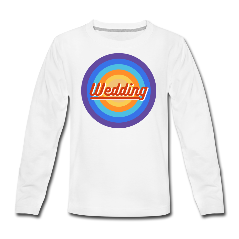Wedding Retro - Teenager Langarmshirt - Weiß