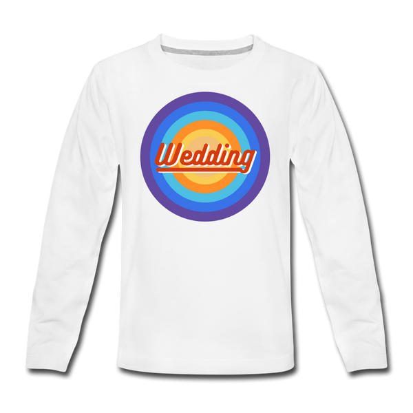Wedding Retro - Teenager Langarmshirt - Weiß