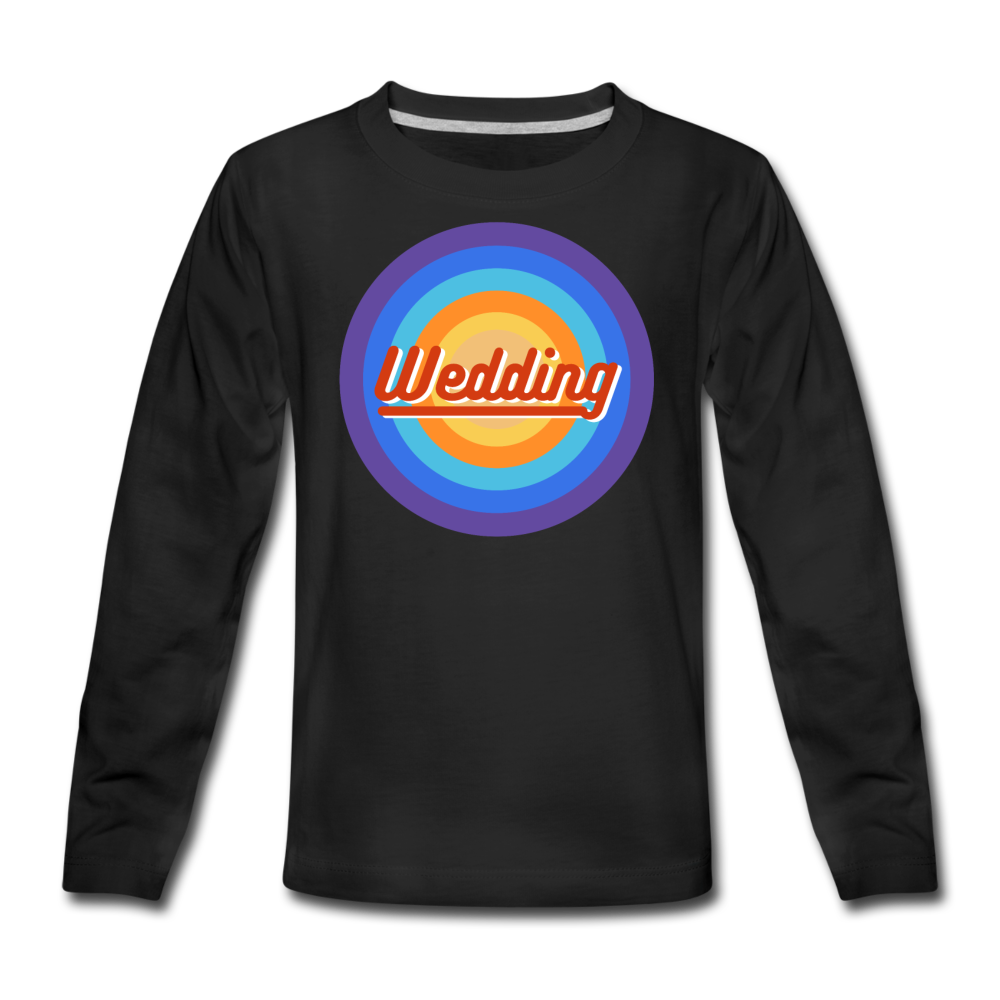 Wedding Retro - Teenager Langarmshirt - Schwarz