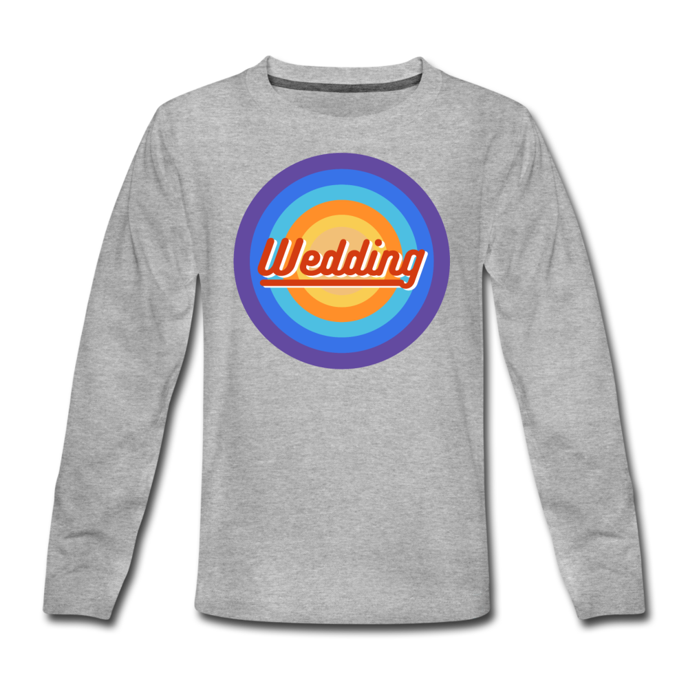 Wedding Retro - Teenager Langarmshirt - Grau meliert