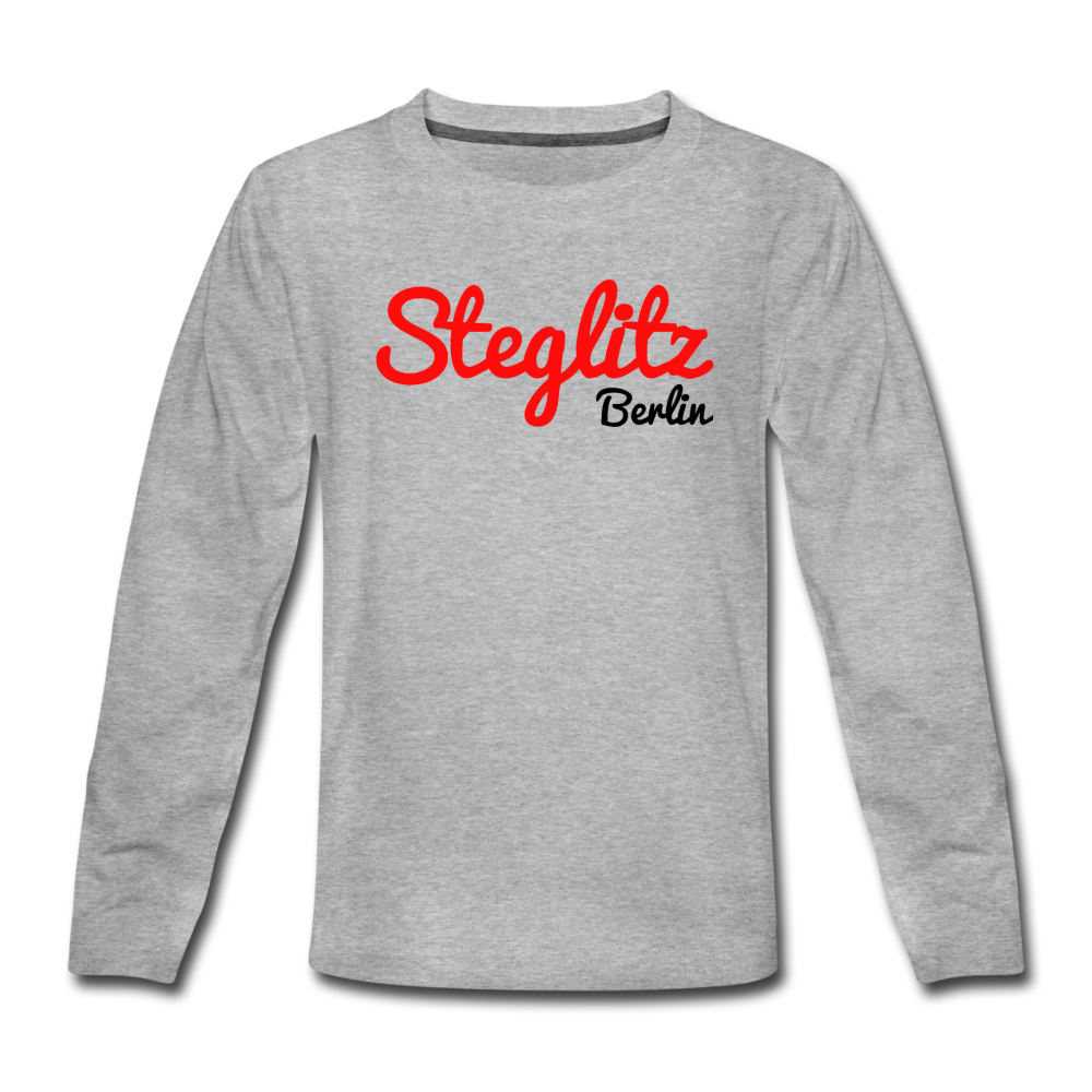 Steglitz Berlin - Kinder Langarmshirt - Grau meliert