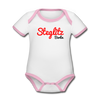 Steglitz Berlin - Baby Bio-Kurzarm-Kontrastbody - Weiß/Rose