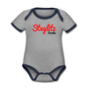 Steglitz Berlin - Baby Bio-Kurzarm-Kontrastbody - Grau meliert/Navy