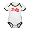 Steglitz Berlin - Baby Bio-Kurzarm-Kontrastbody - Weiß/Schwarz