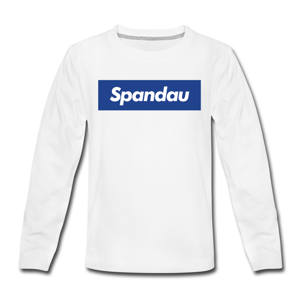 Spandau blau - Kinder Langarmshirt - Weiß