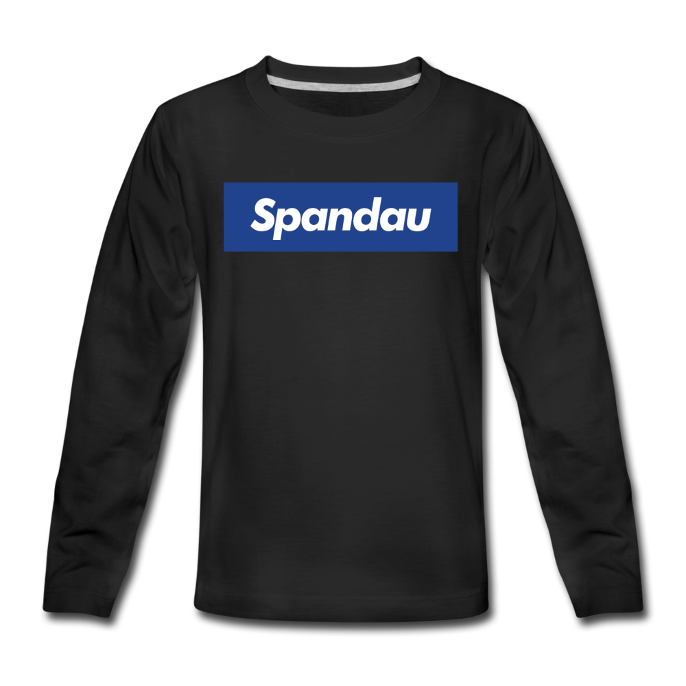 Spandau blau - Kinder Langarmshirt - Schwarz