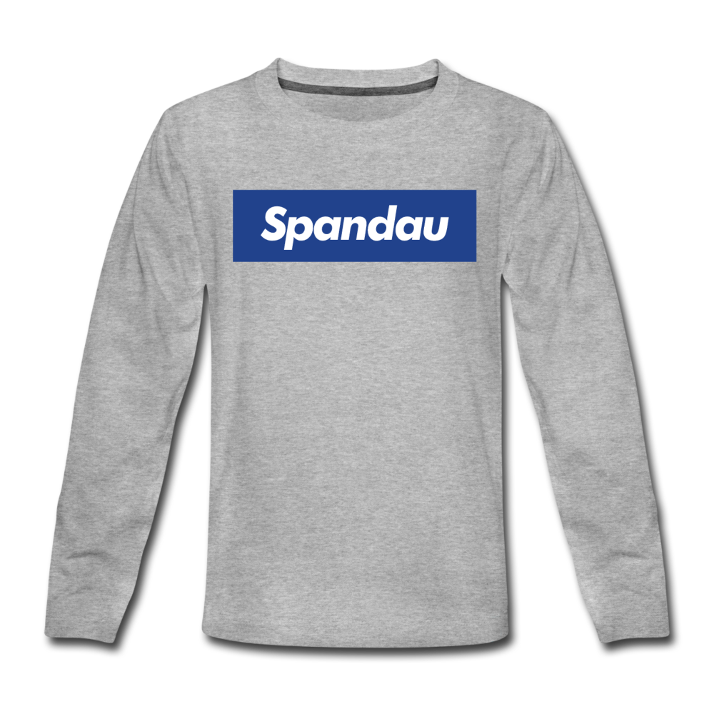 Spandau blau - Kinder Langarmshirt - Grau meliert