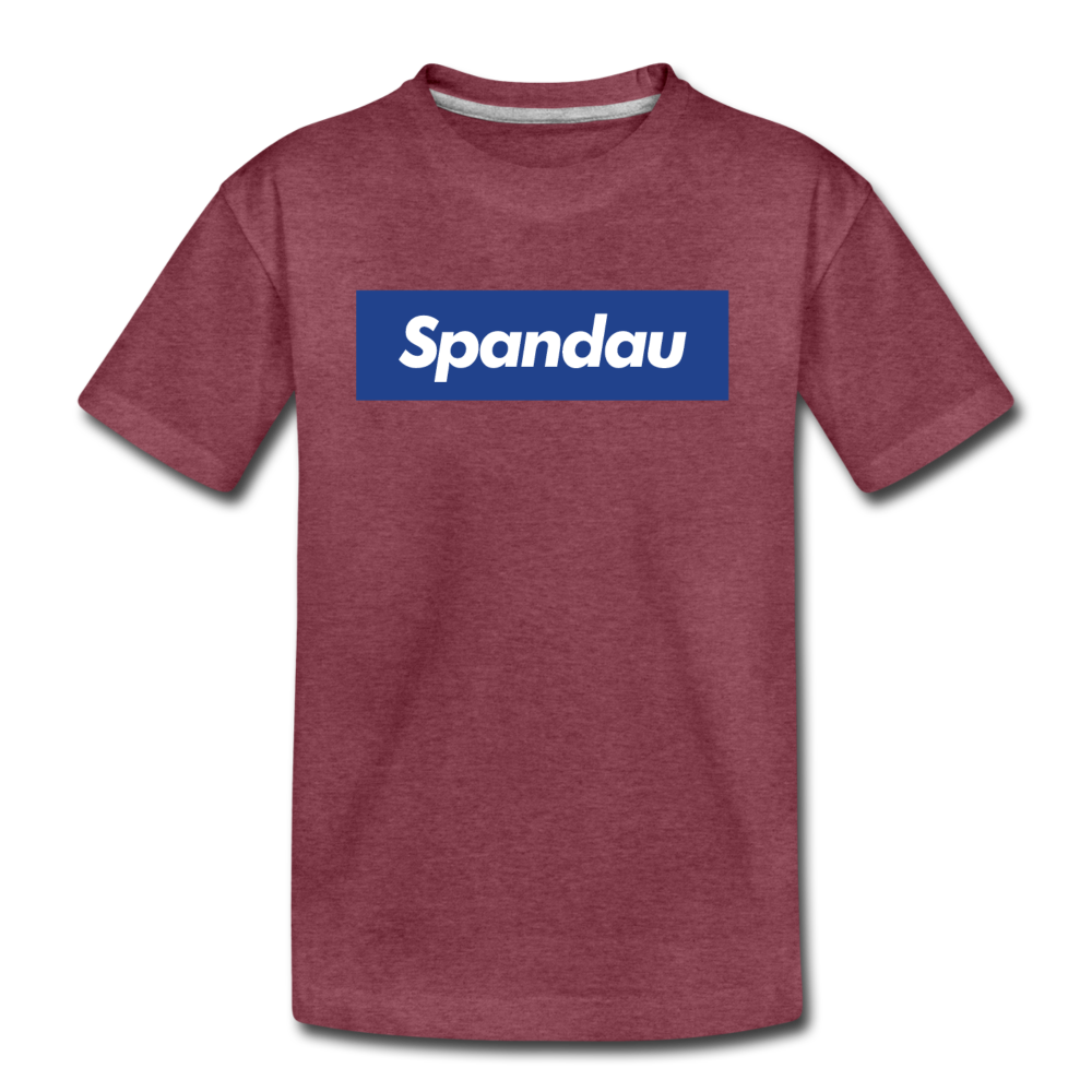 Spandau blau - Teenager Premium T-Shirt - Bordeauxrot meliert