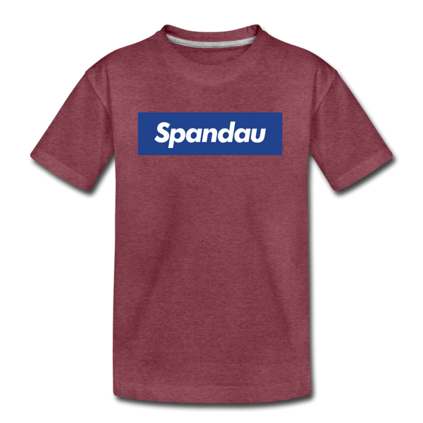 Spandau blau - Teenager Premium T-Shirt - Bordeauxrot meliert