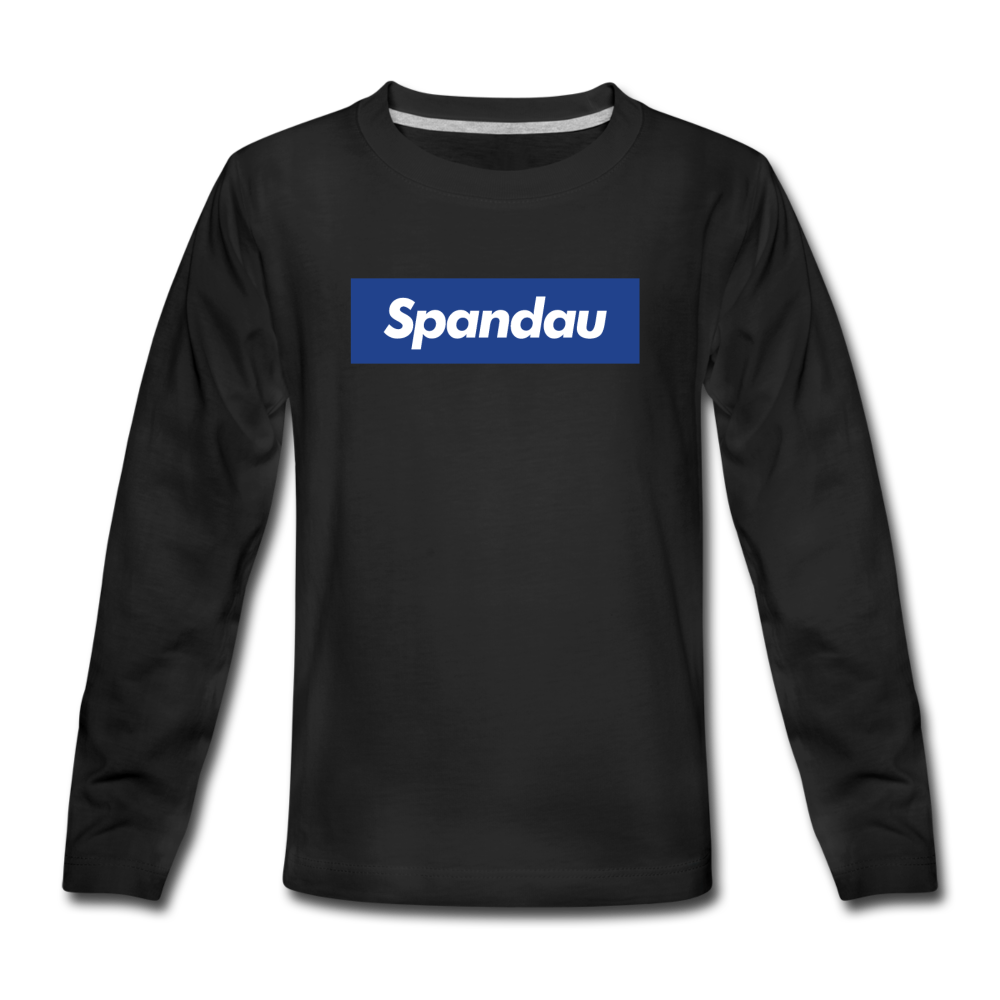 Spandau blau - Teenager Langarmshirt - Schwarz