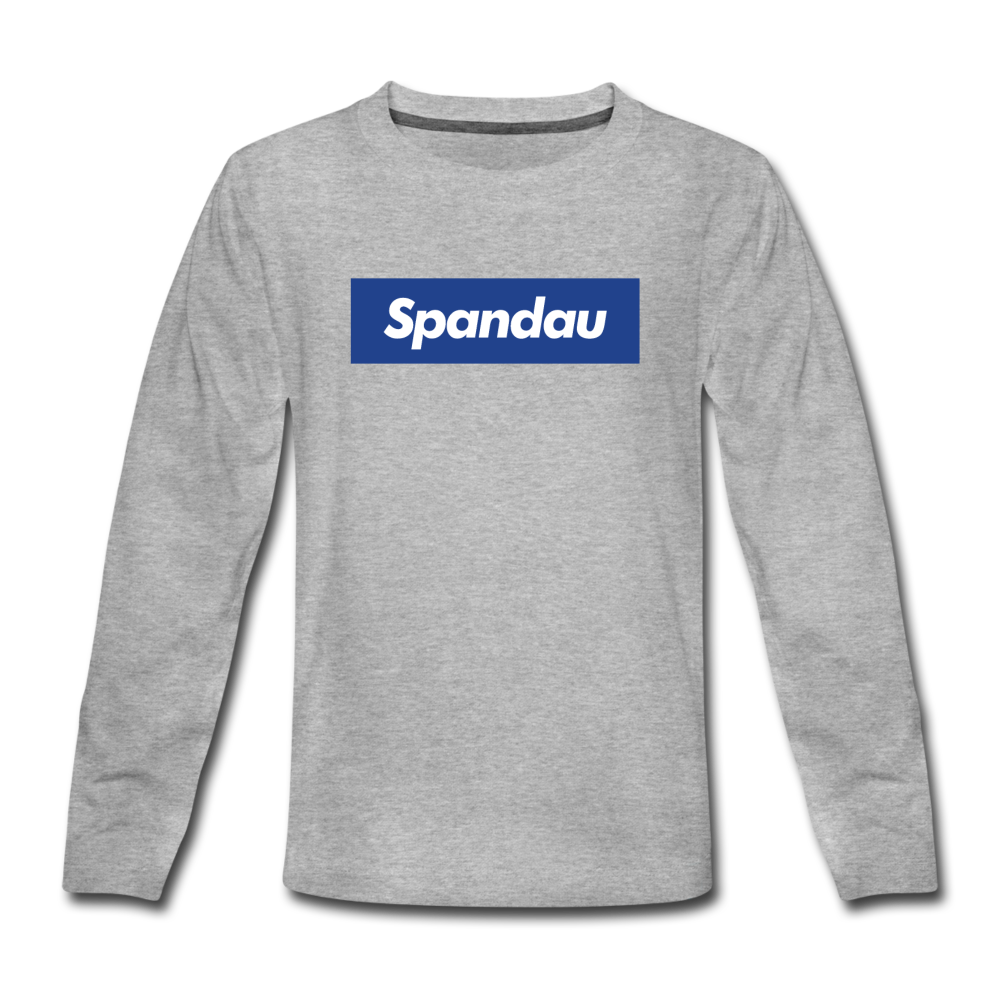 Spandau blau - Teenager Langarmshirt - Grau meliert