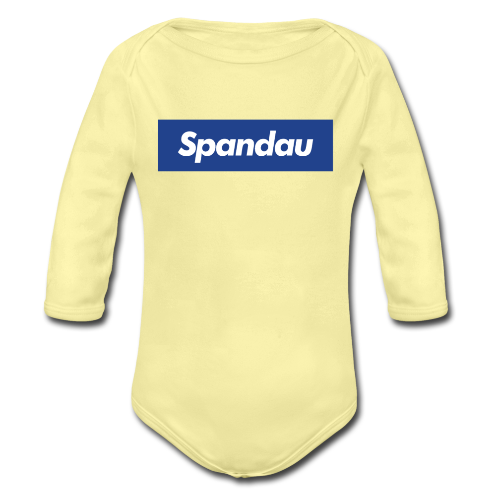 Spandau blau - Bio-Langarmbody - Hellgelb