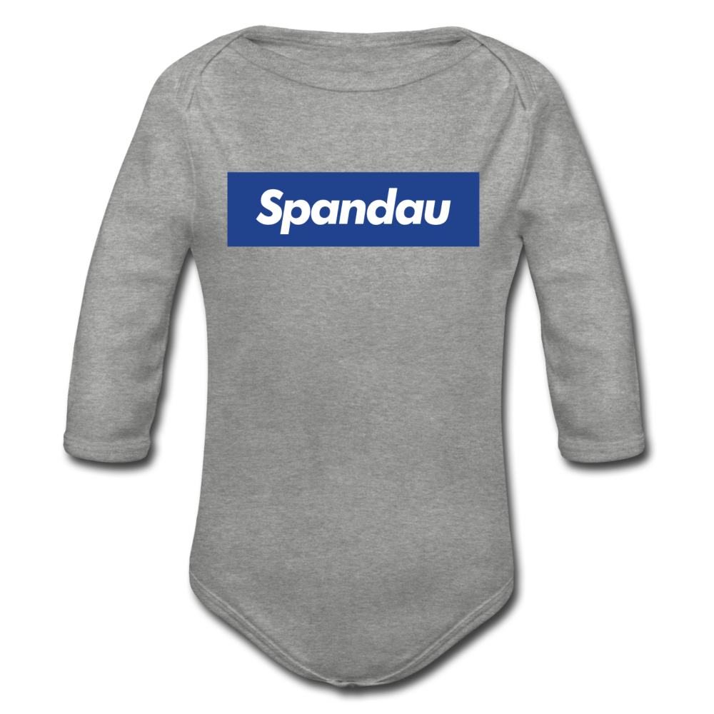 Spandau blau - Bio-Langarmbody - Grau meliert