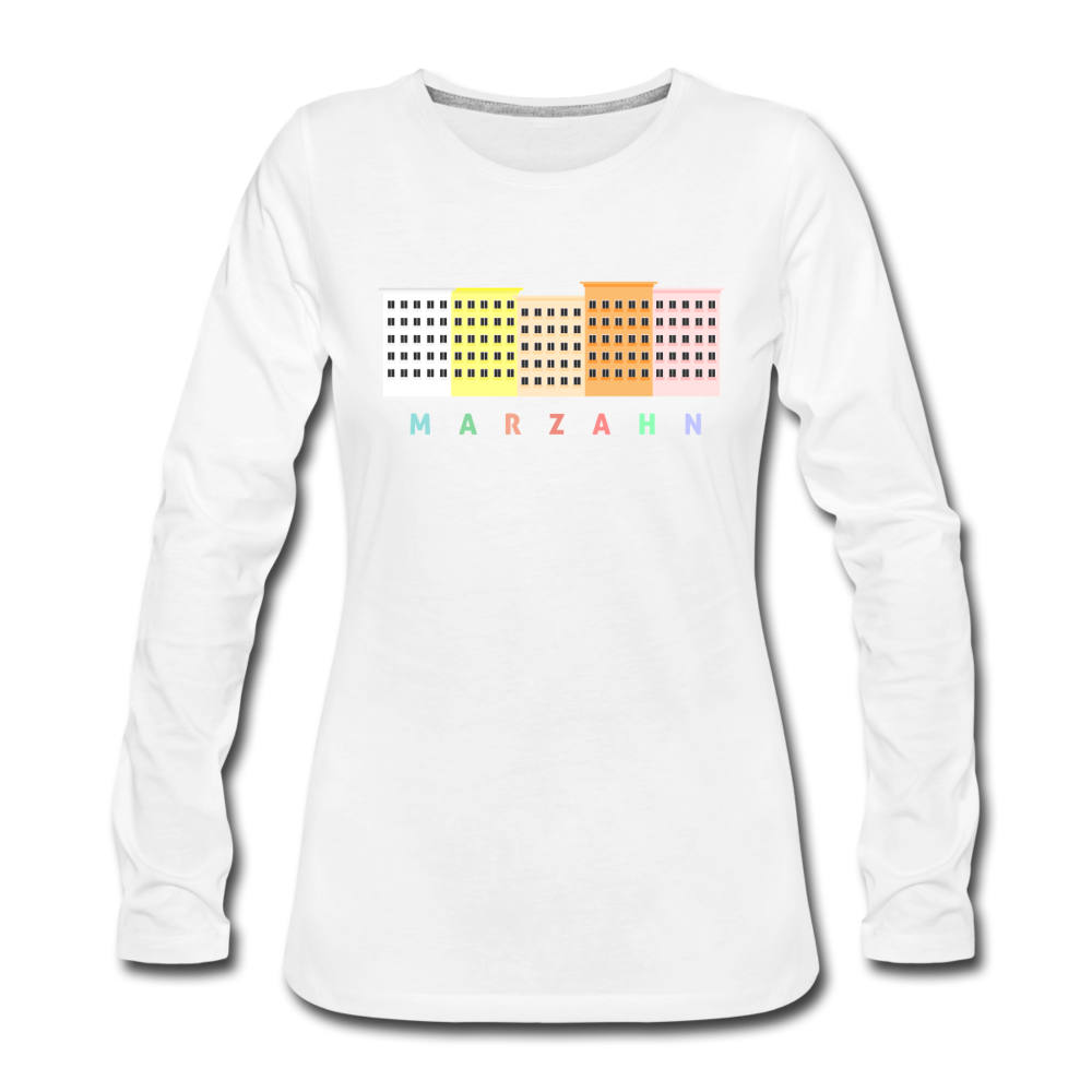 Marzahn - Frauen Premium Langarmshirt - Weiß