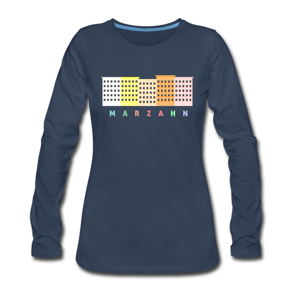 Marzahn - Frauen Premium Langarmshirt - Navy