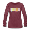 Marzahn - Frauen Premium Langarmshirt - Bordeauxrot meliert
