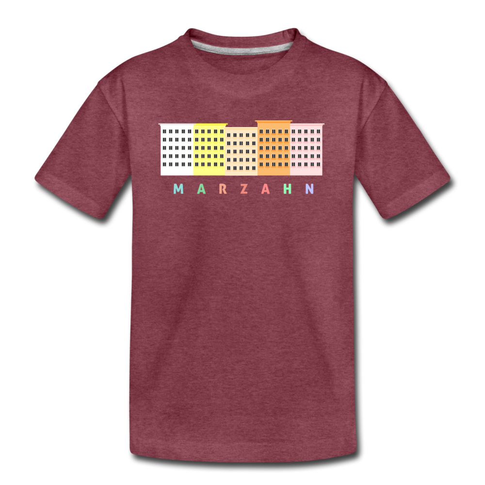 Marzahn - Teenager Premium T-Shirt - Bordeauxrot meliert