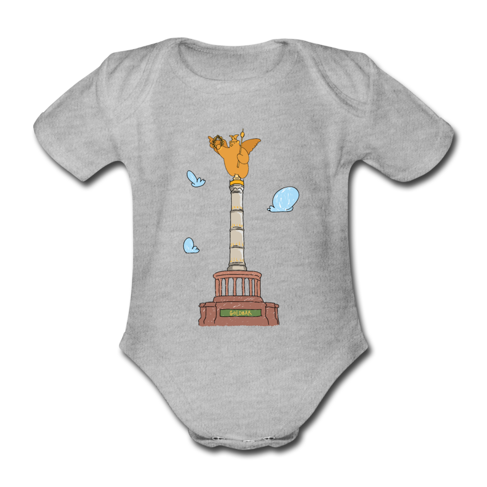 Gold Bär - Bio-Kurzarmbody - Grau meliert