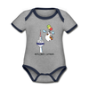 Berliner Luftbär - Baby Bio-Kurzarm-Kontrastbody - Grau meliert/Navy