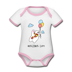 Der Bär fliegt - Baby Bio-Kurzarm-Kontrastbody