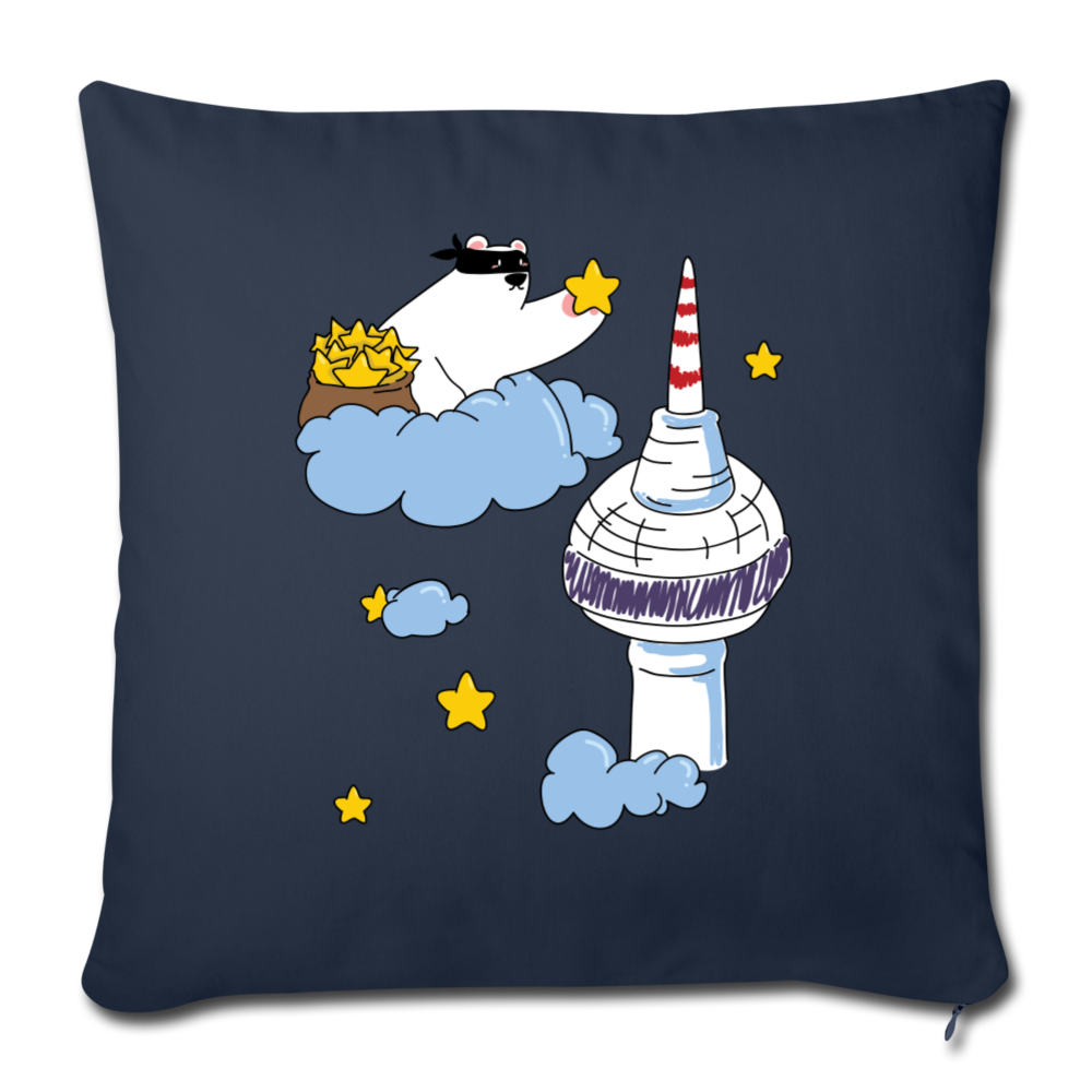 Berliner Bär bei Nacht - Sofakissen mit Füllung (45 x 45 cm) - Navy