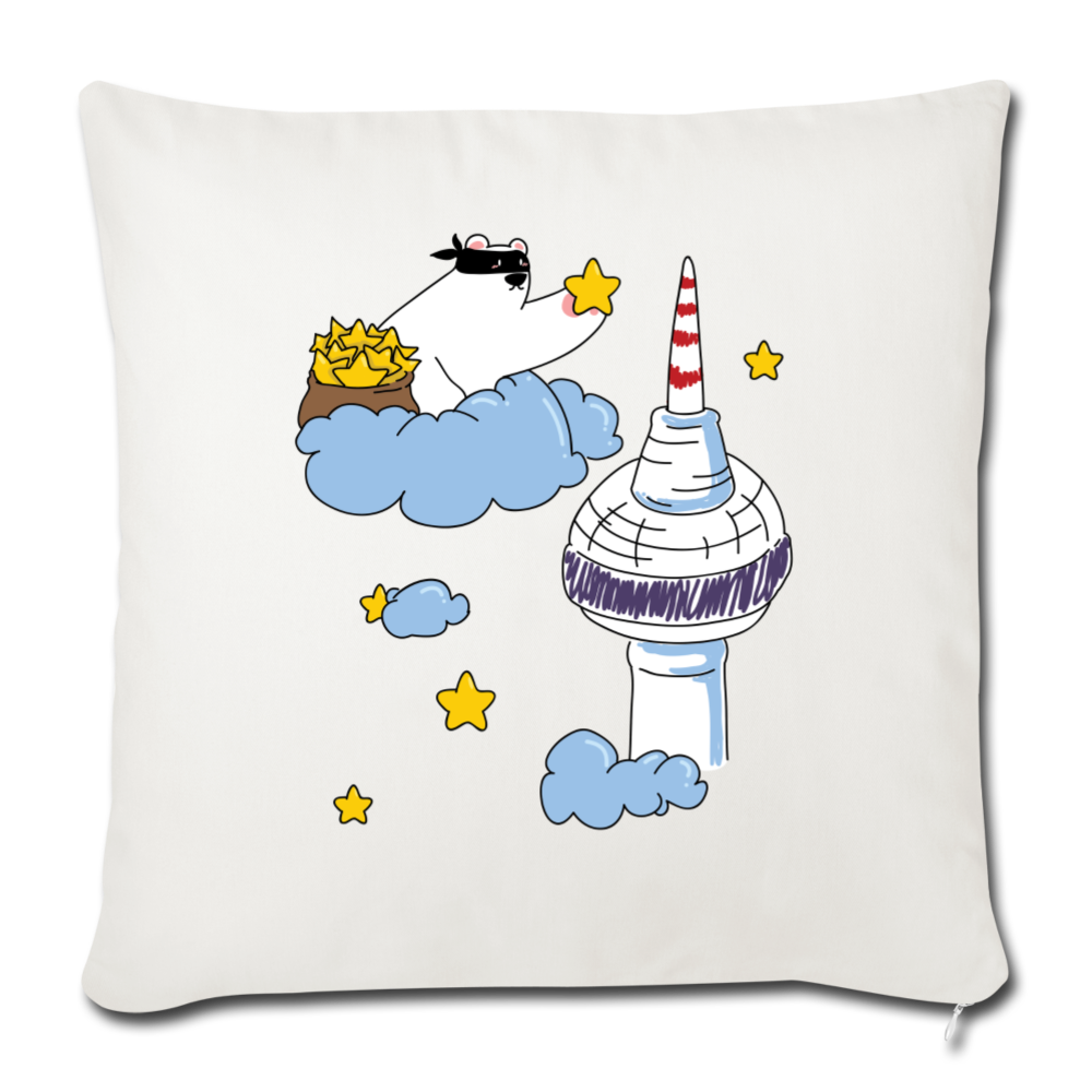 Berliner Bär bei Nacht - Sofakissen mit Füllung (45 x 45 cm) - Naturweiß