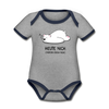 Heute nich! - Baby Bio-Kurzarm-Kontrastbody - Grau meliert/Navy