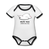Heute nich! - Baby Bio-Kurzarm-Kontrastbody - Weiß/Schwarz