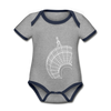 Der Turm von unten - weiß - Baby Bio-Kurzarm-Kontrastbody - Grau meliert/Navy