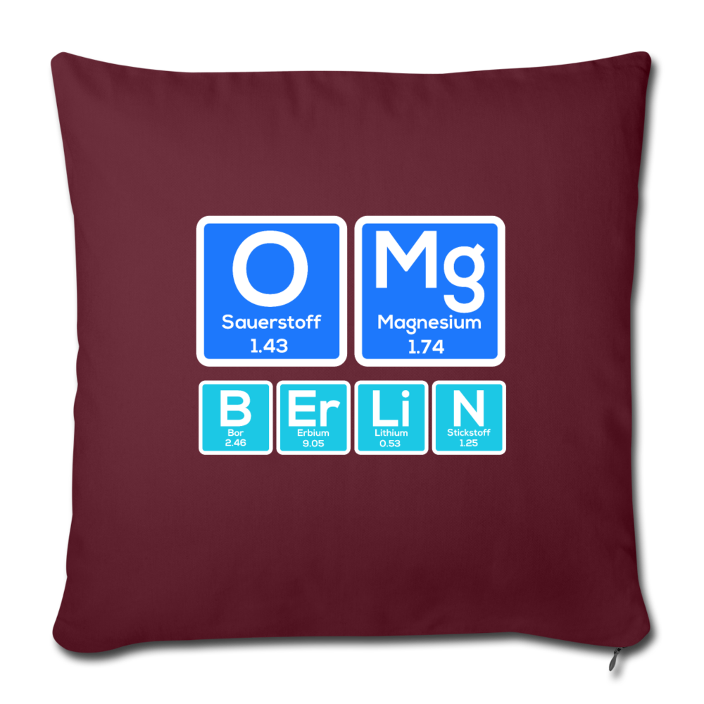 OMG Berlin - Sofakissen mit Füllung (45 x 45 cm) - Burgunderrot