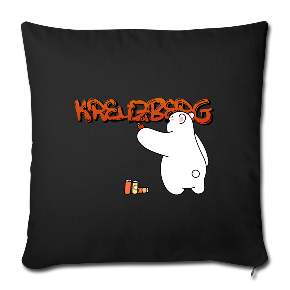 Kreuzberg Graffiti - Sofakissen mit Füllung (45 x 45 cm) - Schwarz