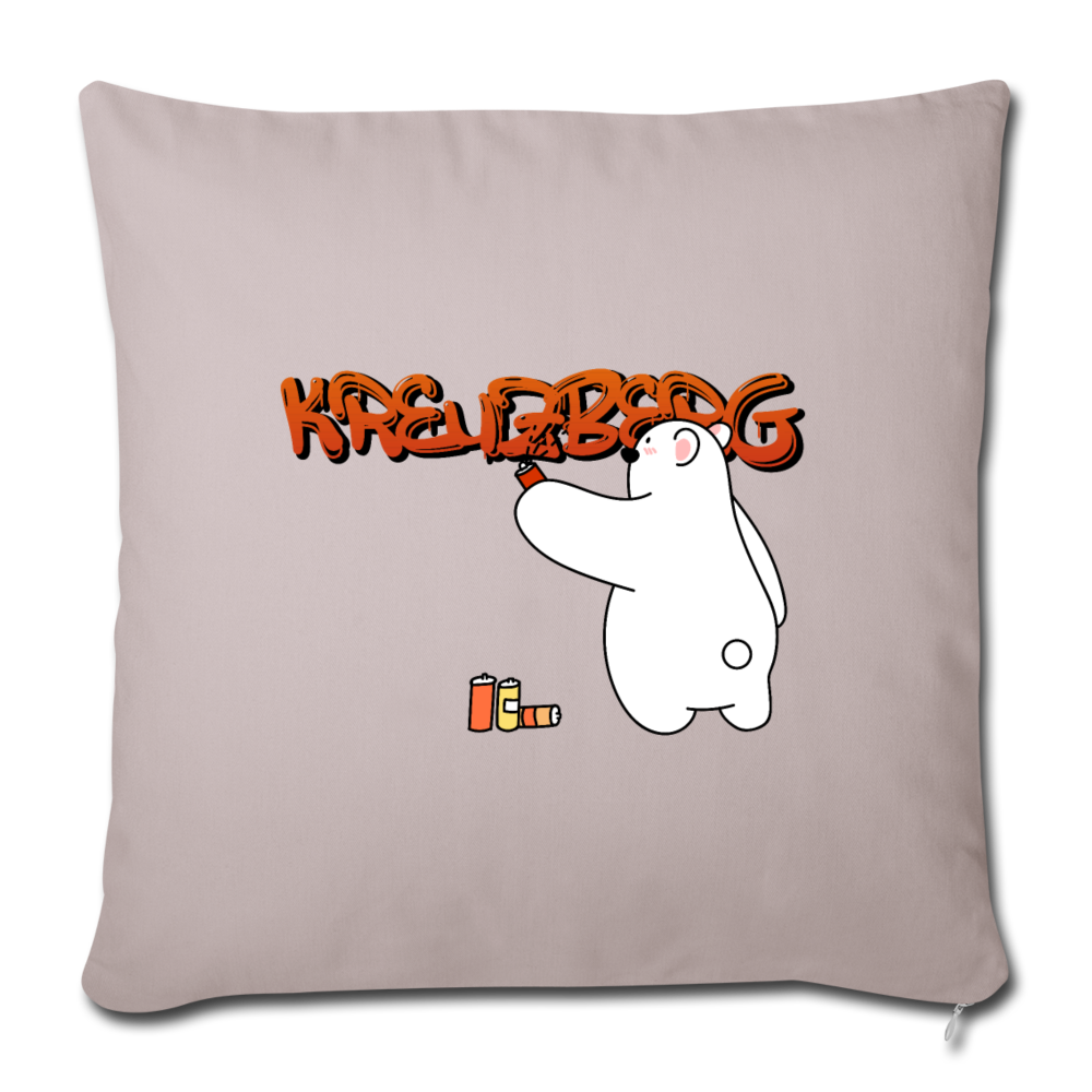 Kreuzberg Graffiti - Sofakissen mit Füllung (45 x 45 cm) - helles Taupe