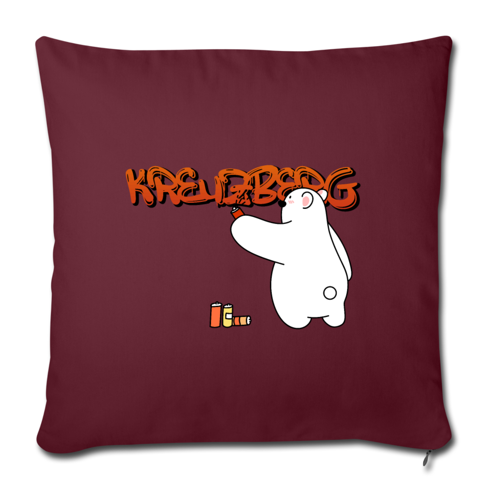 Kreuzberg Graffiti - Sofakissen mit Füllung (45 x 45 cm) - Burgunderrot