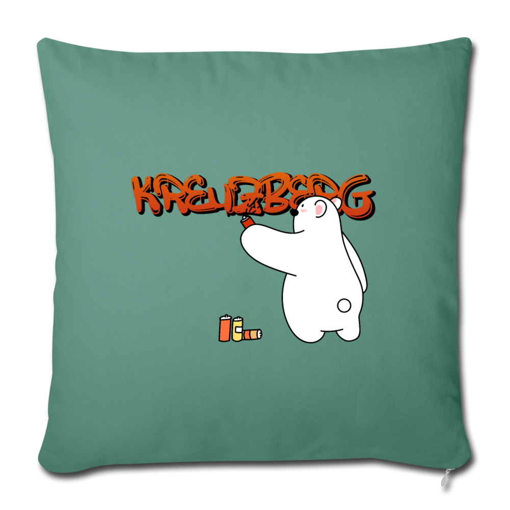 Kreuzberg Graffiti - Sofakissen mit Füllung (45 x 45 cm) - Tanngrün