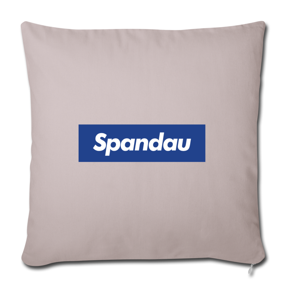 Spandau blau - Sofakissen mit Füllung (45 x 45 cm) - helles Taupe
