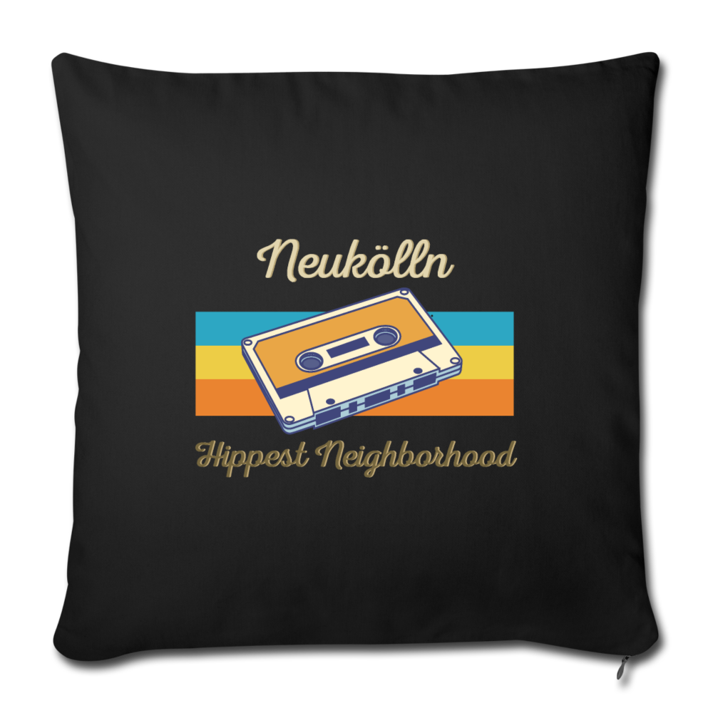 Hippes Neukölln - Sofakissen mit Füllung (45 x 45 cm) - Schwarz
