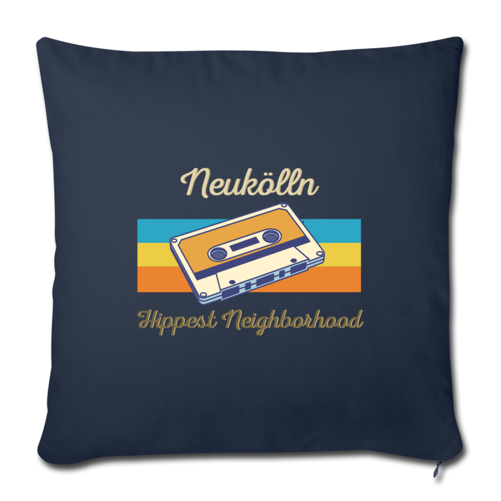 Hippes Neukölln - Sofakissen mit Füllung (45 x 45 cm) - Navy