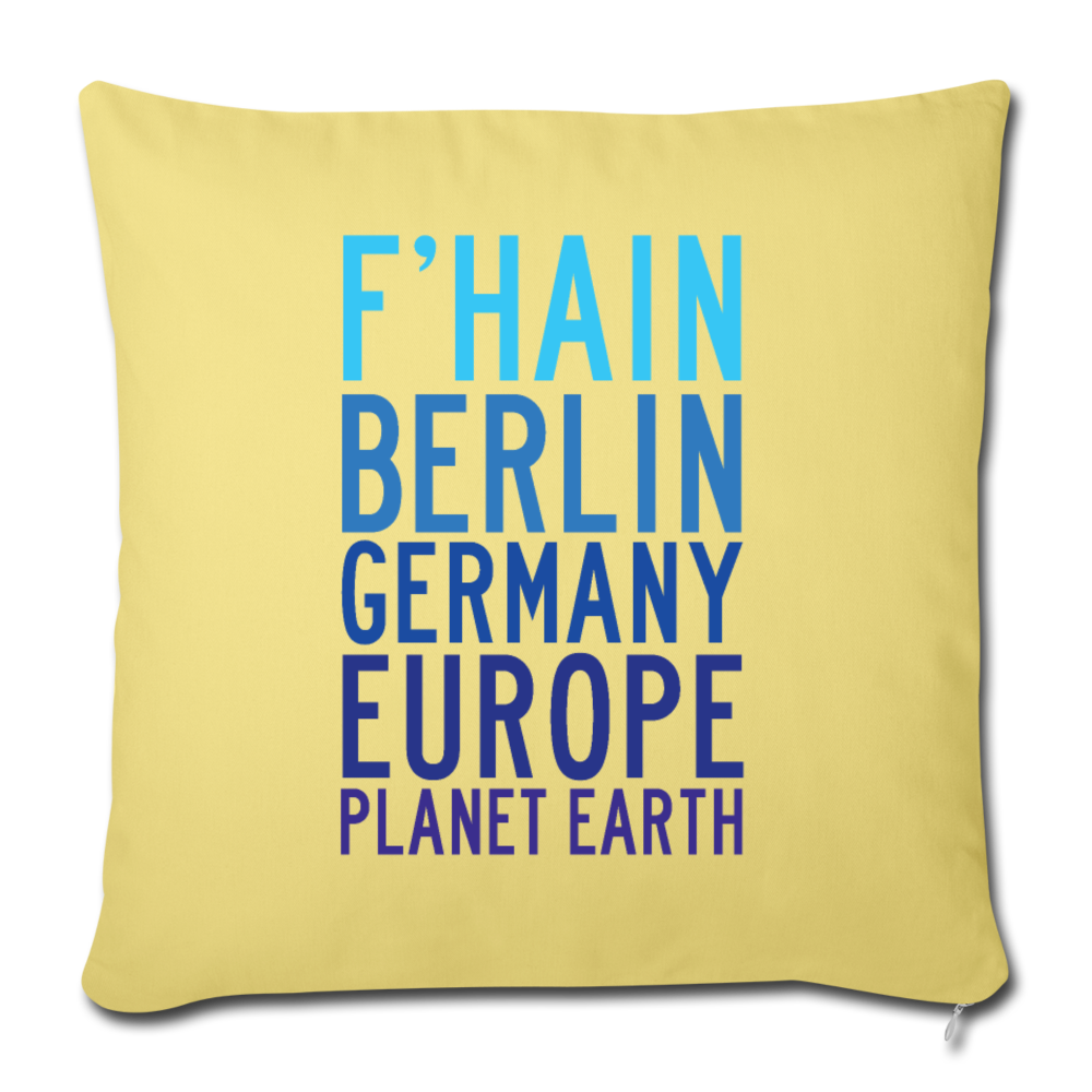 F'hain - Planet Earth - Sofakissen mit Füllung (45 x 45 cm) - Hellgelb