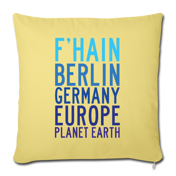 F'hain - Planet Earth - Sofakissen mit Füllung (45 x 45 cm) - Hellgelb