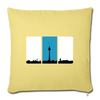 Berliner Skyline in Streifen - Sofakissen mit Füllung (45 x 45 cm) - Hellgelb