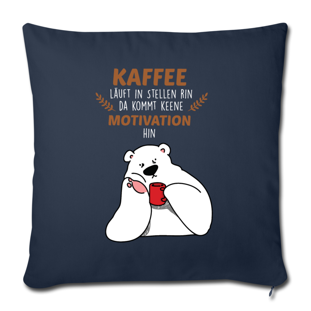 Kaffee motiviert - Sofakissen mit Füllung (45 x 45 cm) - Navy