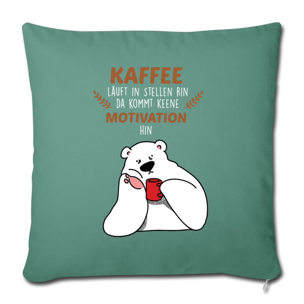 Kaffee motiviert - Sofakissen mit Füllung (45 x 45 cm) - Tanngrün