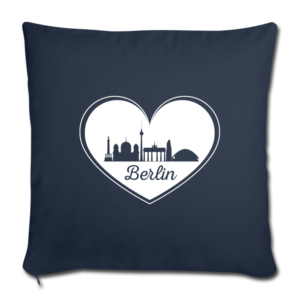 I love Berlin weiß - Sofakissen mit Füllung (45 x 45 cm) - Navy