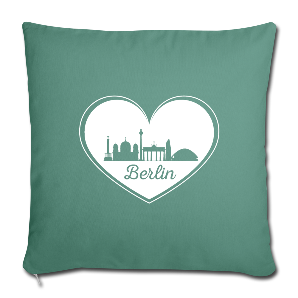 I love Berlin weiß - Sofakissen mit Füllung (45 x 45 cm) - Tanngrün