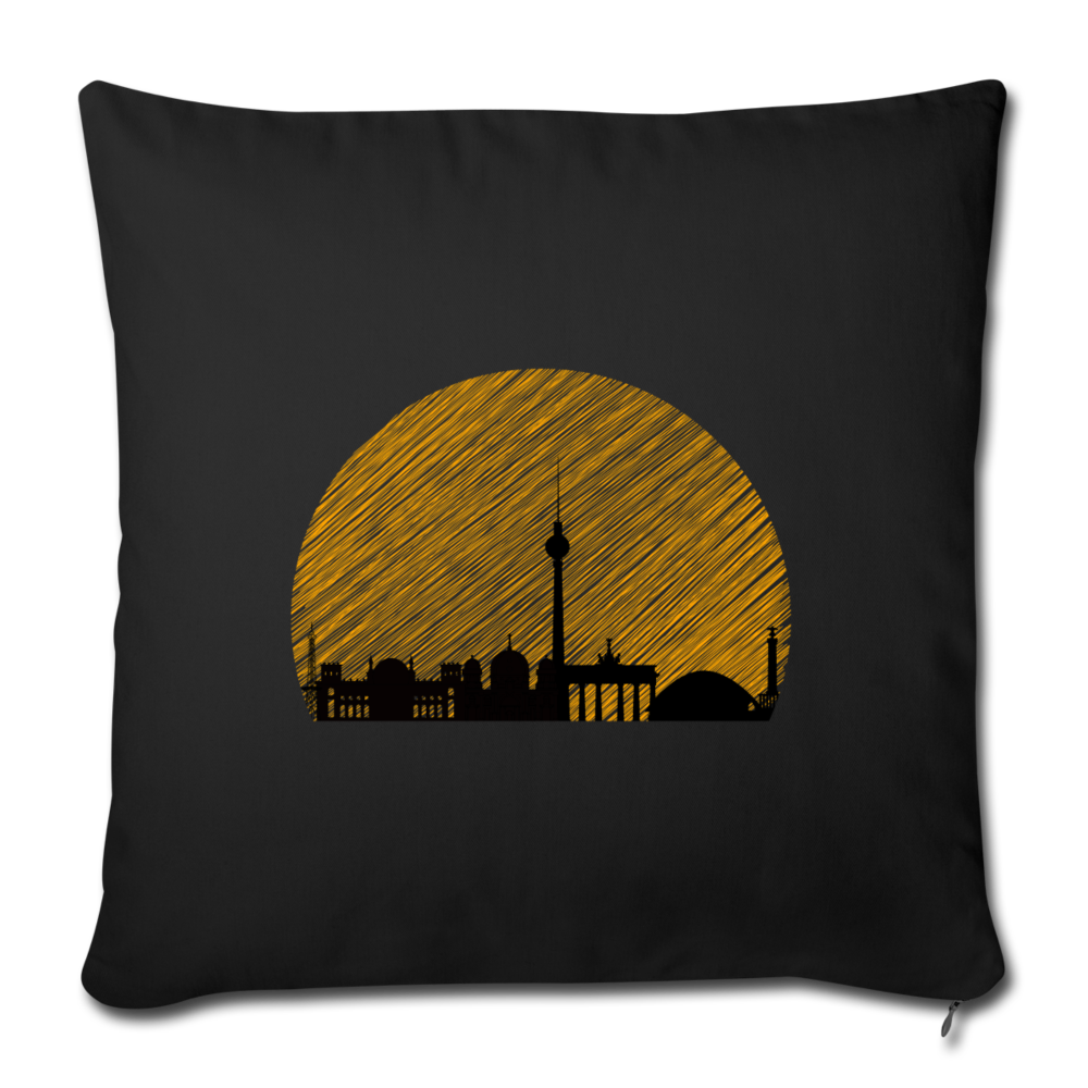 Berliner Skyline - Sofakissen mit Füllung (45 x 45 cm) - Schwarz