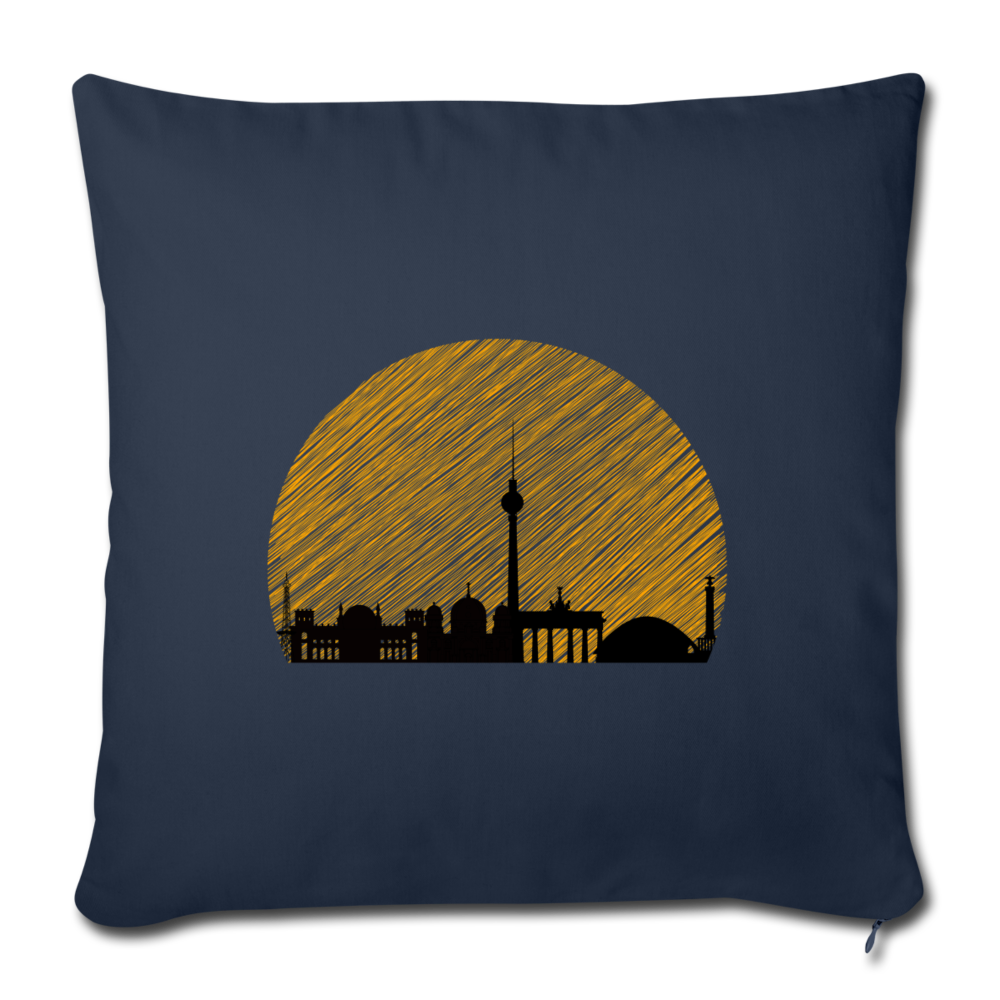 Berliner Skyline - Sofakissen mit Füllung (45 x 45 cm) - Navy