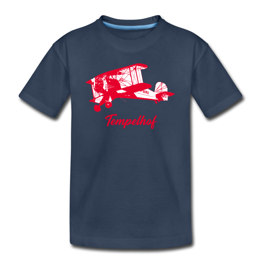 Tempelhof Flugzeug rot - Kinder Premium T-Shirt - navy