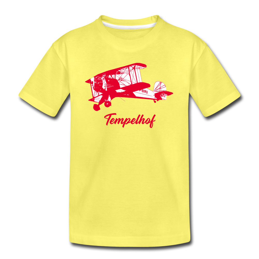Tempelhof Flugzeug rot - Kinder Premium T-Shirt - yellow