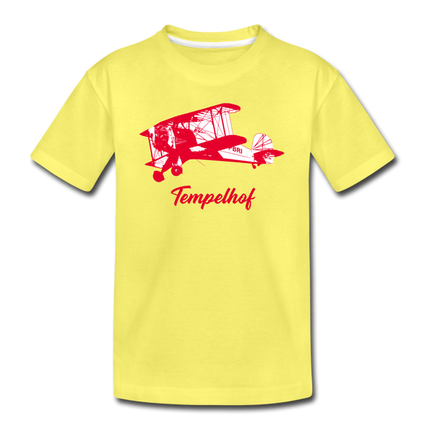 Tempelhof Flugzeug rot - Kinder Premium T-Shirt - yellow